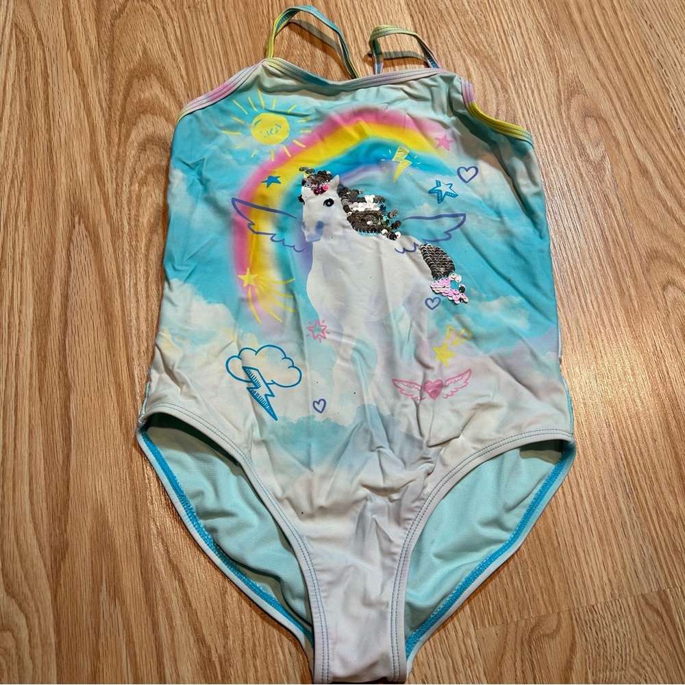 Wondernation one piece‎ girls swimsuit large 10-12